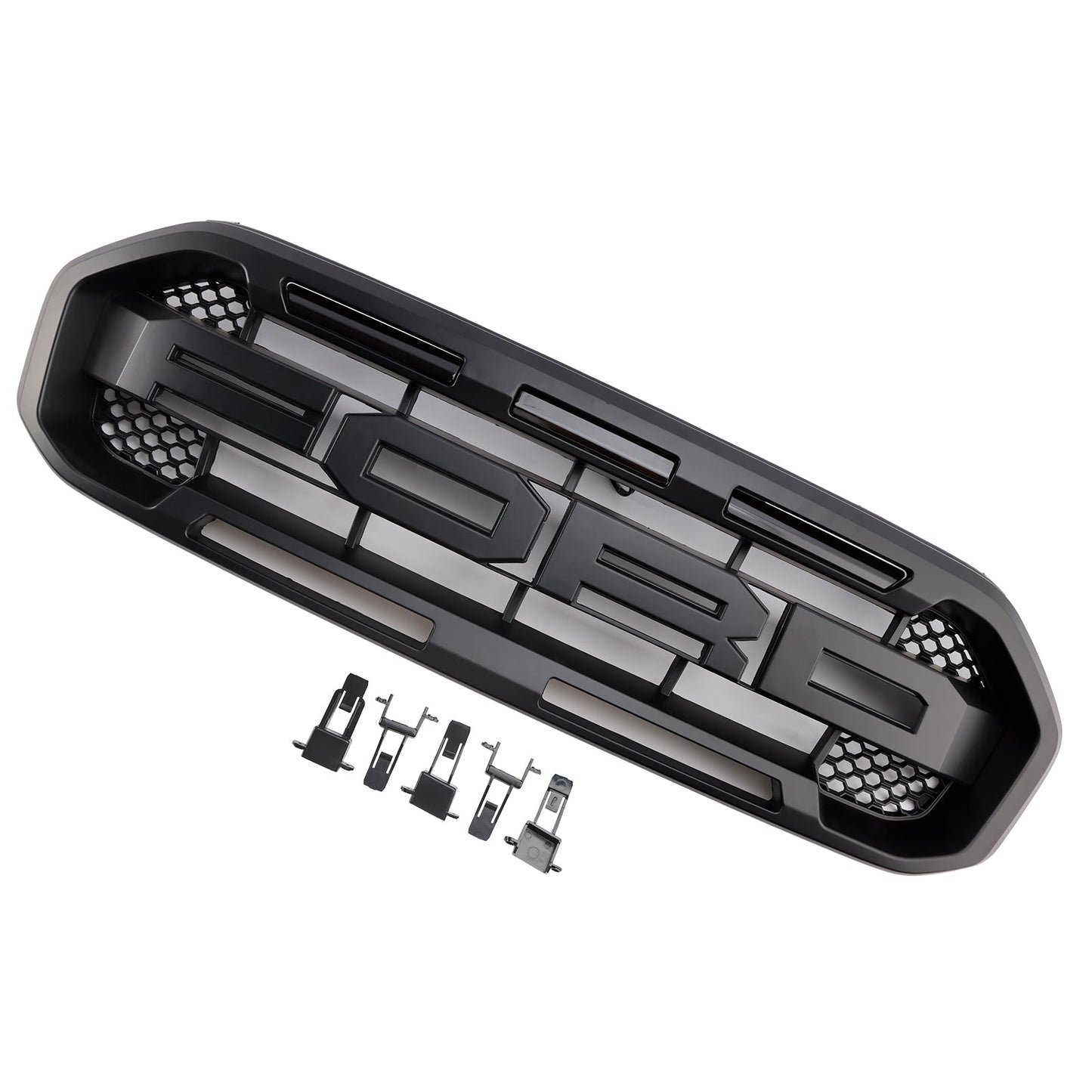 2019-2023 Ford Ranger Raptor Style Front Grille Replacement Grill With White / Yellow LED Light