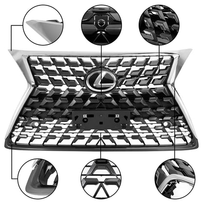 Lexus 2014-2021 GX460 Front Upper Grille Bumper Grill Chrome Black