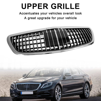 2014-2020 Mercedes Benz S-Class W222 Front Grill Maybach Style Chrome Bumper Replacement Grille