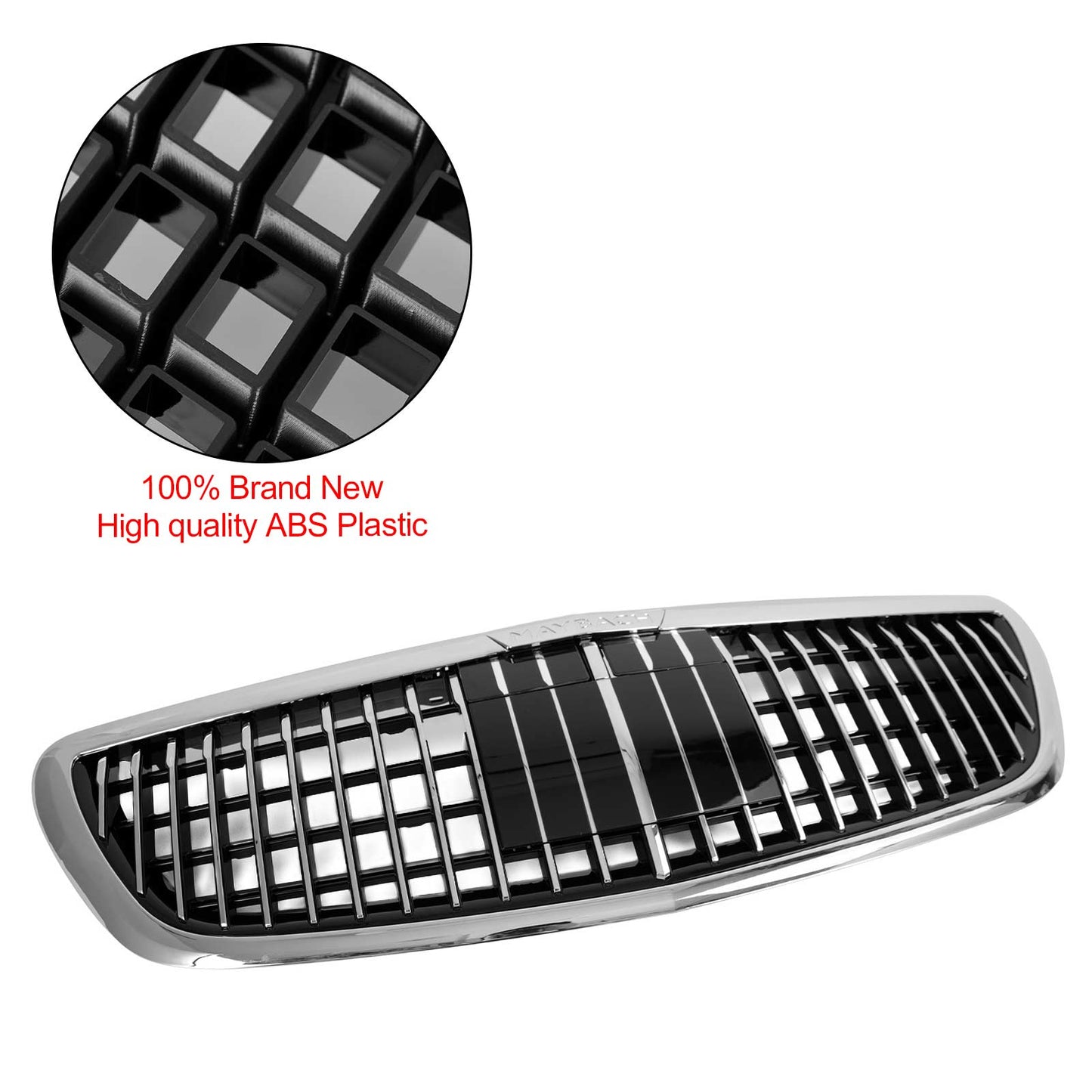 2014-2020 Mercedes Benz S-Class W222 Front Grill Maybach Style Chrome Bumper Replacement Grille