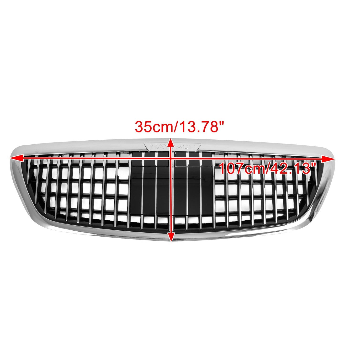 2014-2020 Mercedes Benz S-Class W222 Front Grill Maybach Style Chrome Bumper Replacement Grille