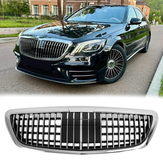 2014-2020 Mercedes Benz S-Class W222 Front Grill Maybach Style Chrome Bumper Replacement Grille