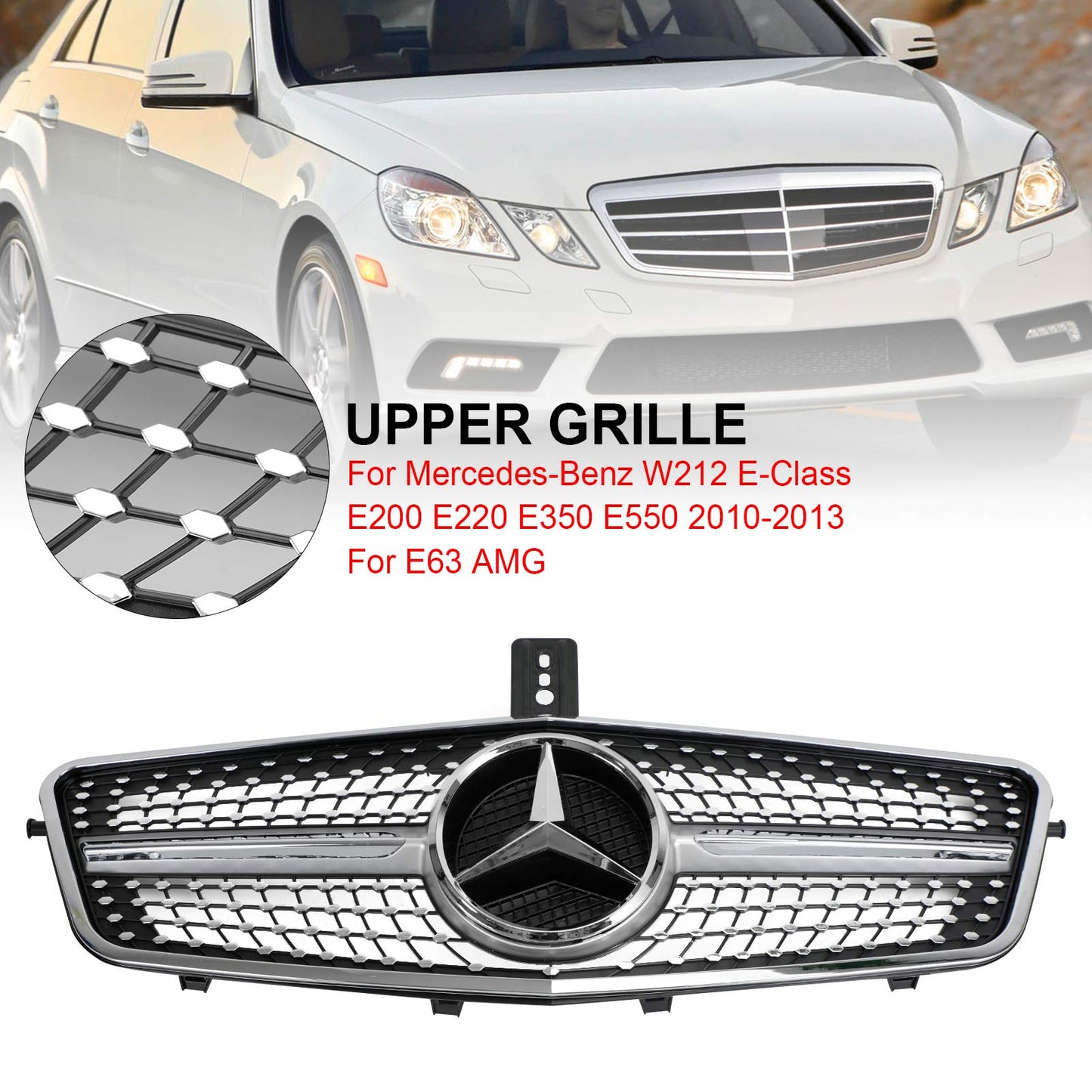 2009-2013 Mercedes Benz W212 E-Class 4 Doors Model Front Bumper Grille Replacement Grill
