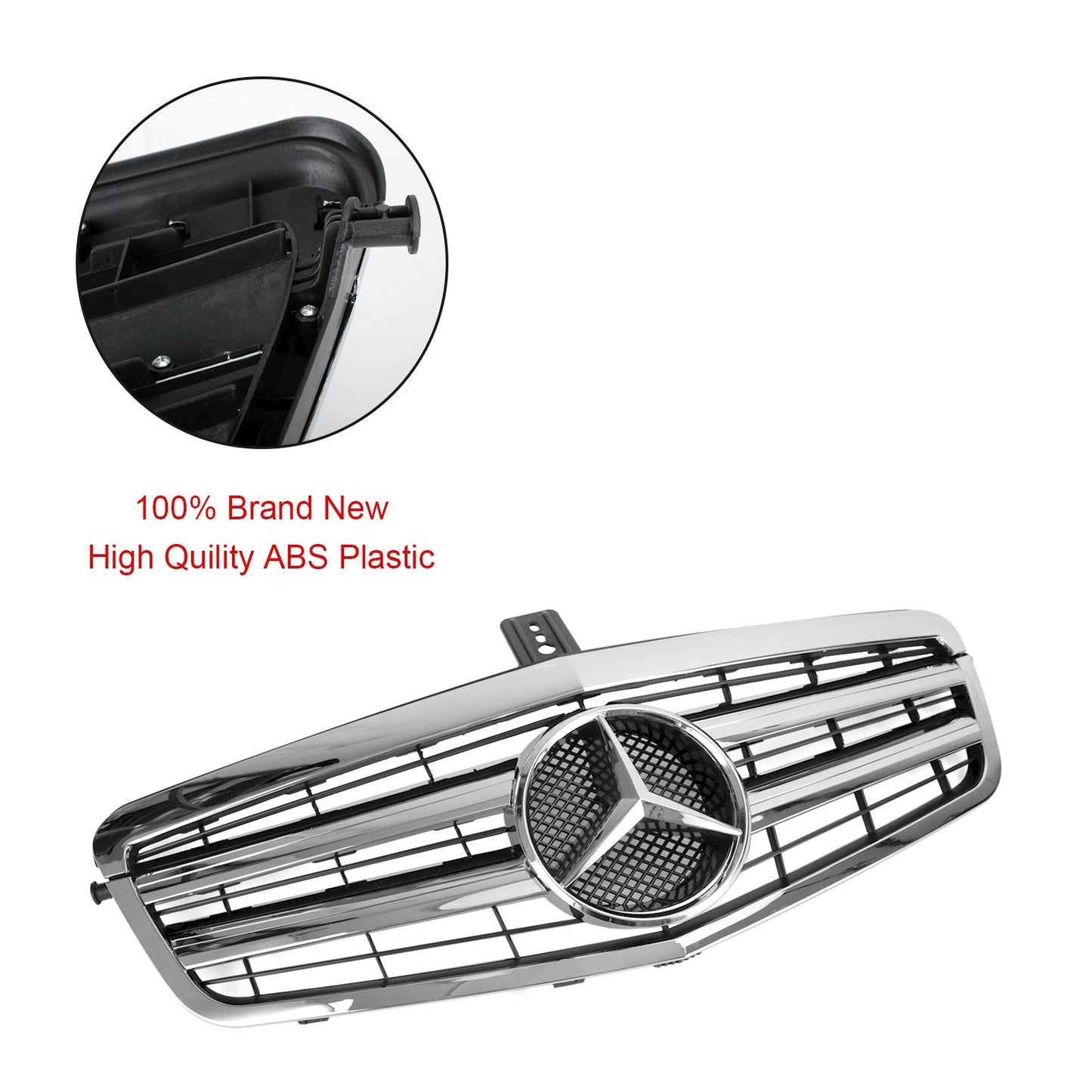 2009-2013 Mercedes Benz W212 E-Class Front Chrome Grille Air Intake Radiator Bumper Replacement Grill