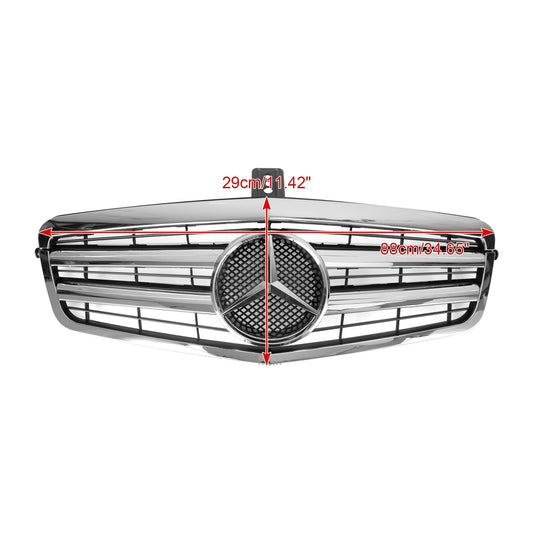 2009-2013 Mercedes Benz W212 E-Class Front Chrome Grille Air Intake Radiator Bumper Replacement Grill