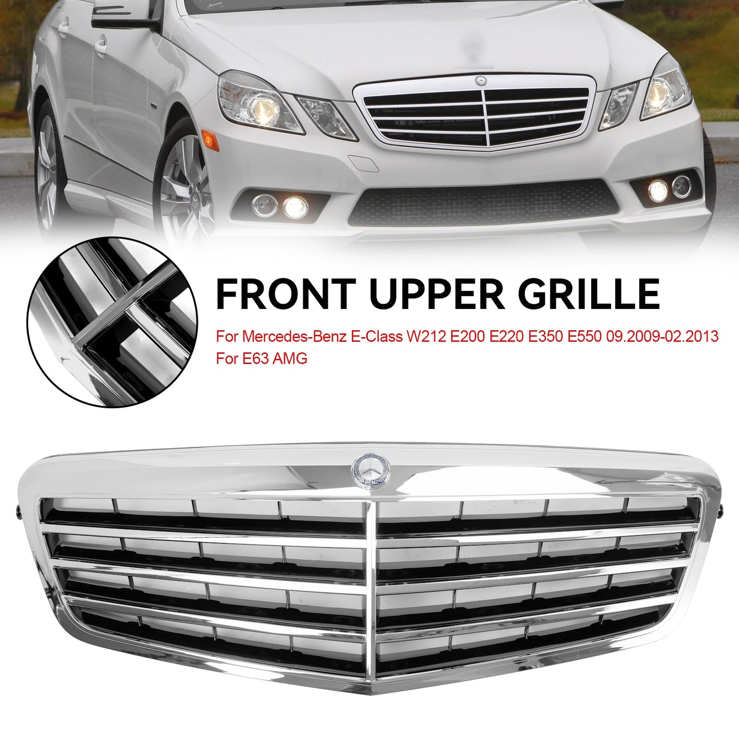 2009-2013 Mercedes Benz W212 E-Class 4 Doors Model Front Bumper Grille Replacement Grill