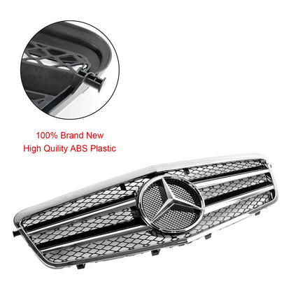 2009 2010 2011 2012 2013 Mercedes-Benz E-Class W212 AMG Style Chrome Grill  Front Bumper Replacement Grille With Emblem