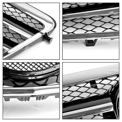 2009 2010 2011 2012 2013 Mercedes-Benz E-Class W212 AMG Style Chrome Grill  Front Bumper Replacement Grille With Emblem