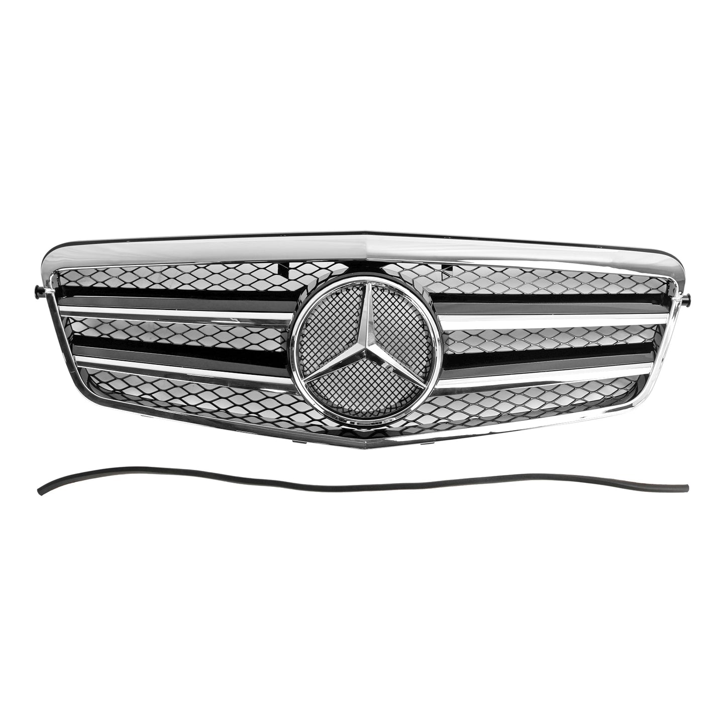 2009 2010 2011 2012 2013 Mercedes-Benz E-Class W212 AMG Style Chrome Grill  Front Bumper Replacement Grille With Emblem