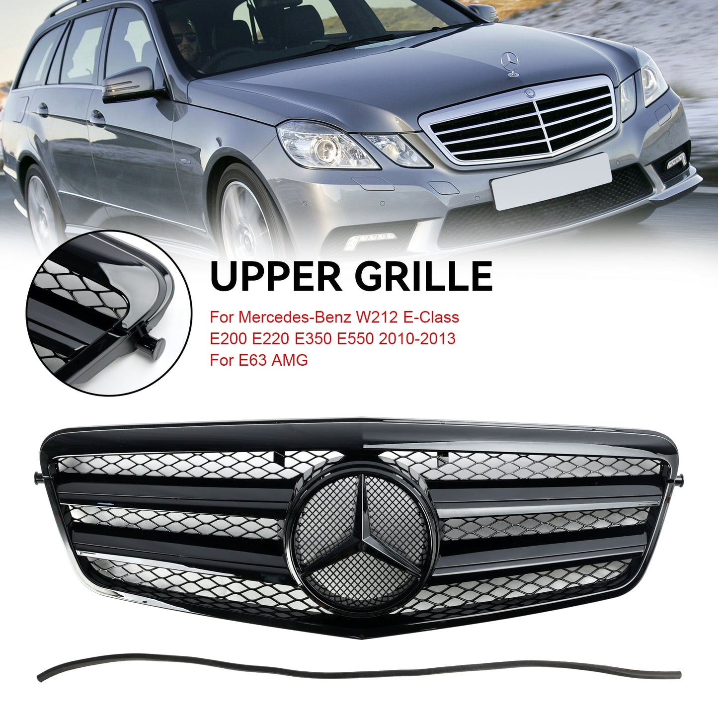 2009-2013 Mercedes Benz W212 E-Class 4 Doors Model Front Bumper Grille Replacement Grill