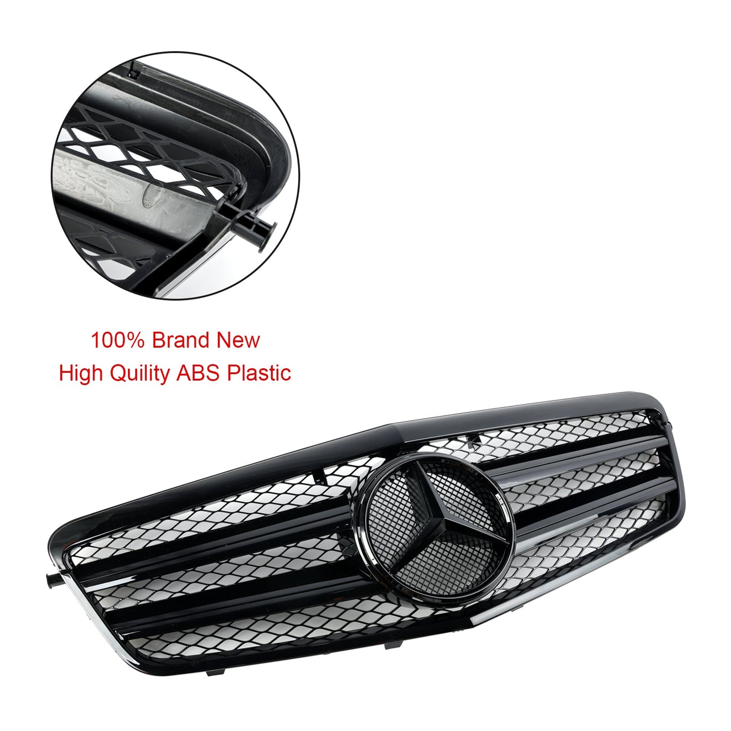 2009.9-2013.2 Mercedes-Benz E-Class W212 E200 E220 E350 E550 E63 AMG Black Grill Front Bumper Replcement Grille
