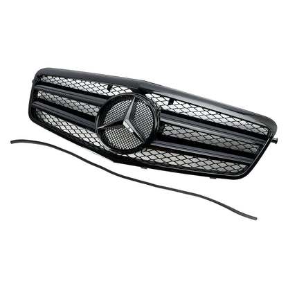 2009-2013 Mercedes-Benz E-Class W212 Black Grille AMG Style Front Bumper Replacement Grill