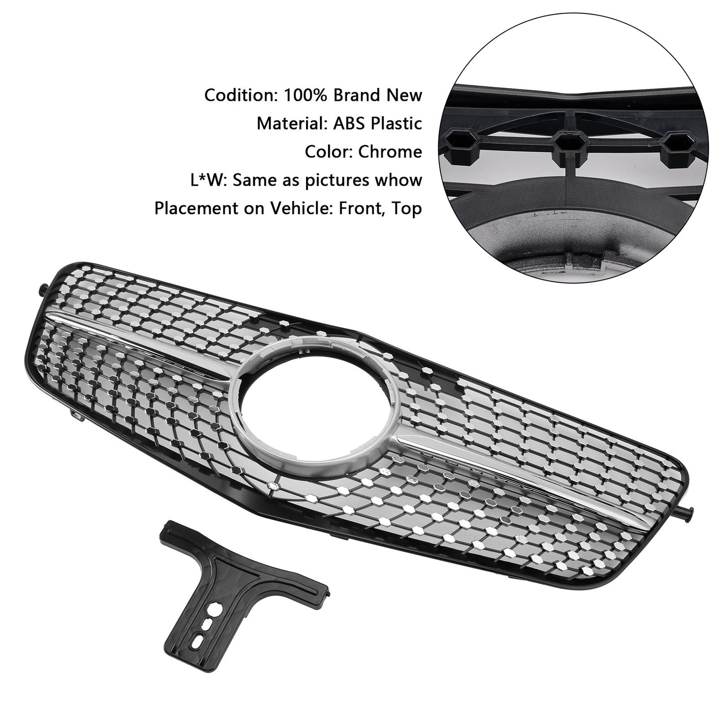 2010-2013 Mercedes Benz E class W212 Diamond Style Grill Front Bumper Replacement Chrome Grille