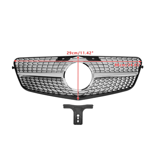 2010-2013 Mercedes Benz E class W212 Diamond Style Grill Front Bumper Replacement Chrome Grille