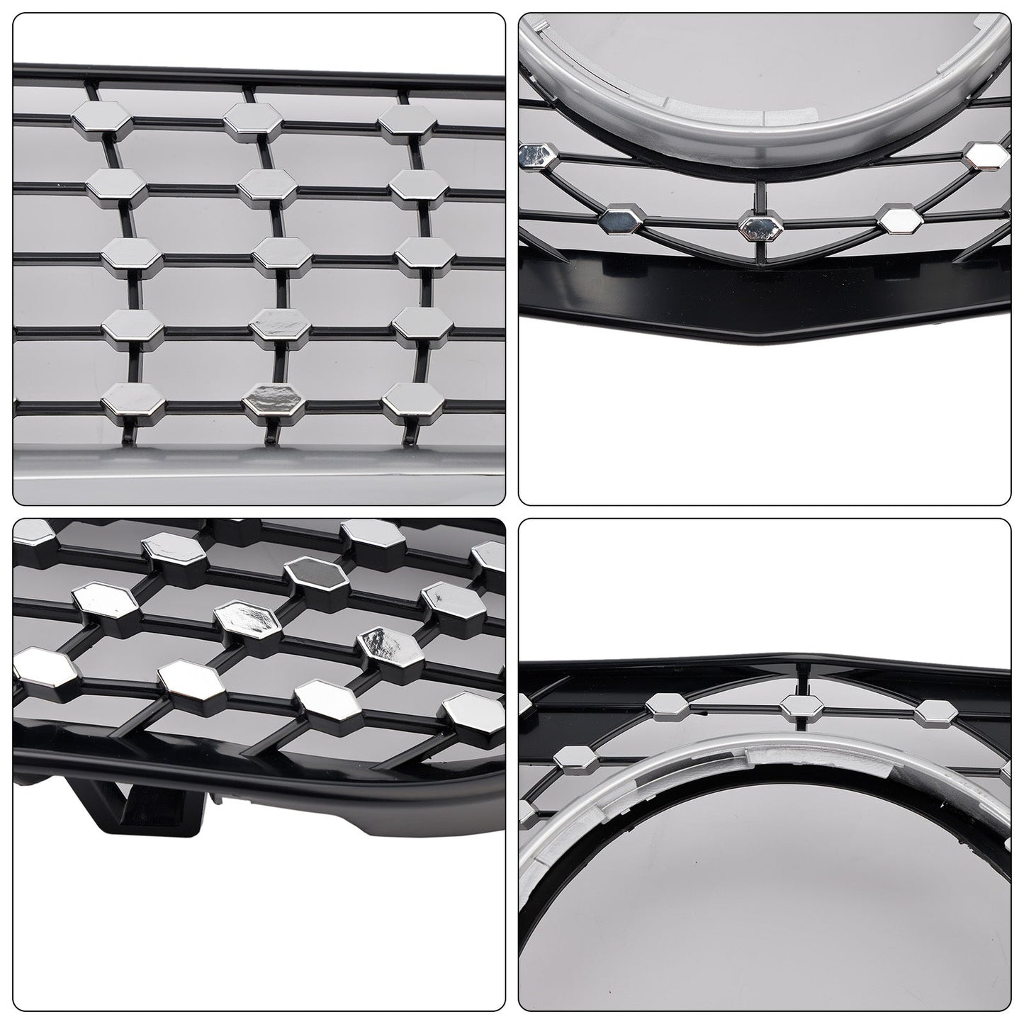 2010-2013 Mercedes Benz E class W212 Diamond Style Grill Front Bumper Replacement Chrome Grille