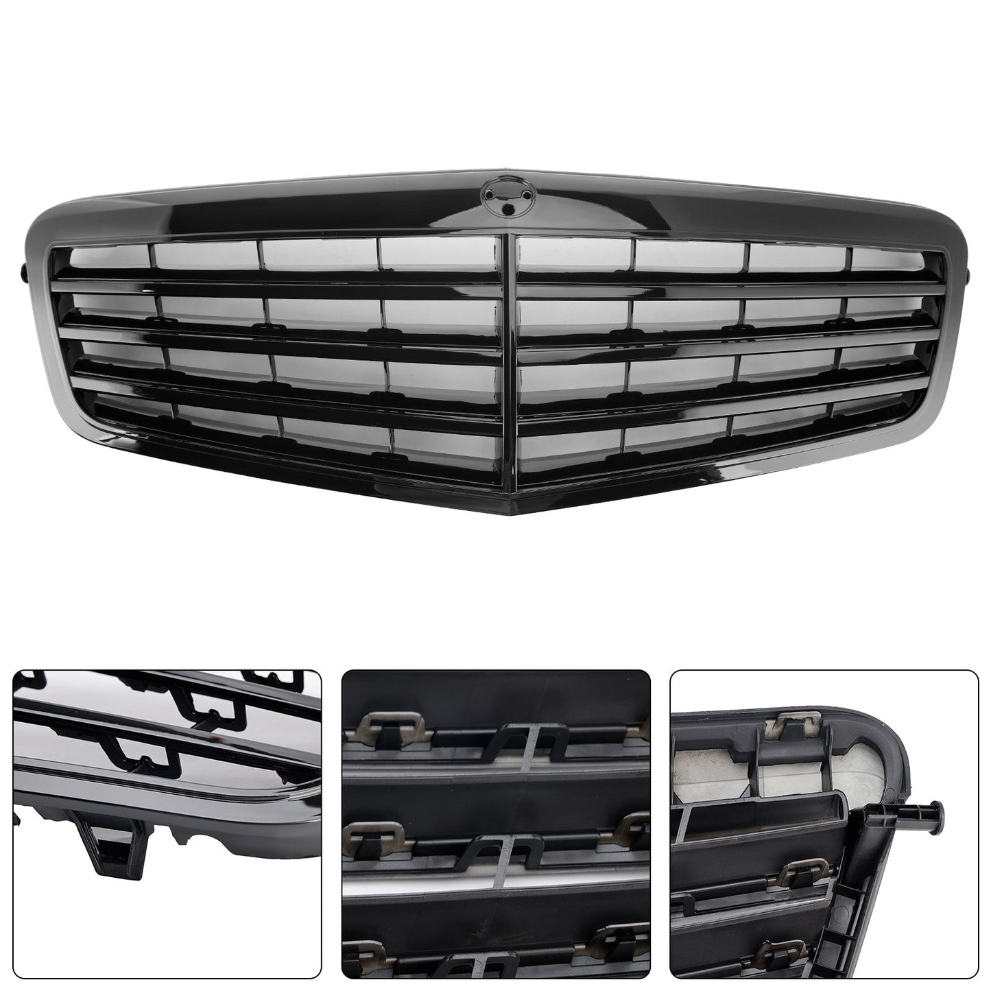2009-2013 Mercedes Benz E Class W212 E200 E220 E350 E550 Black Grill Front Bumper Replacement Grille