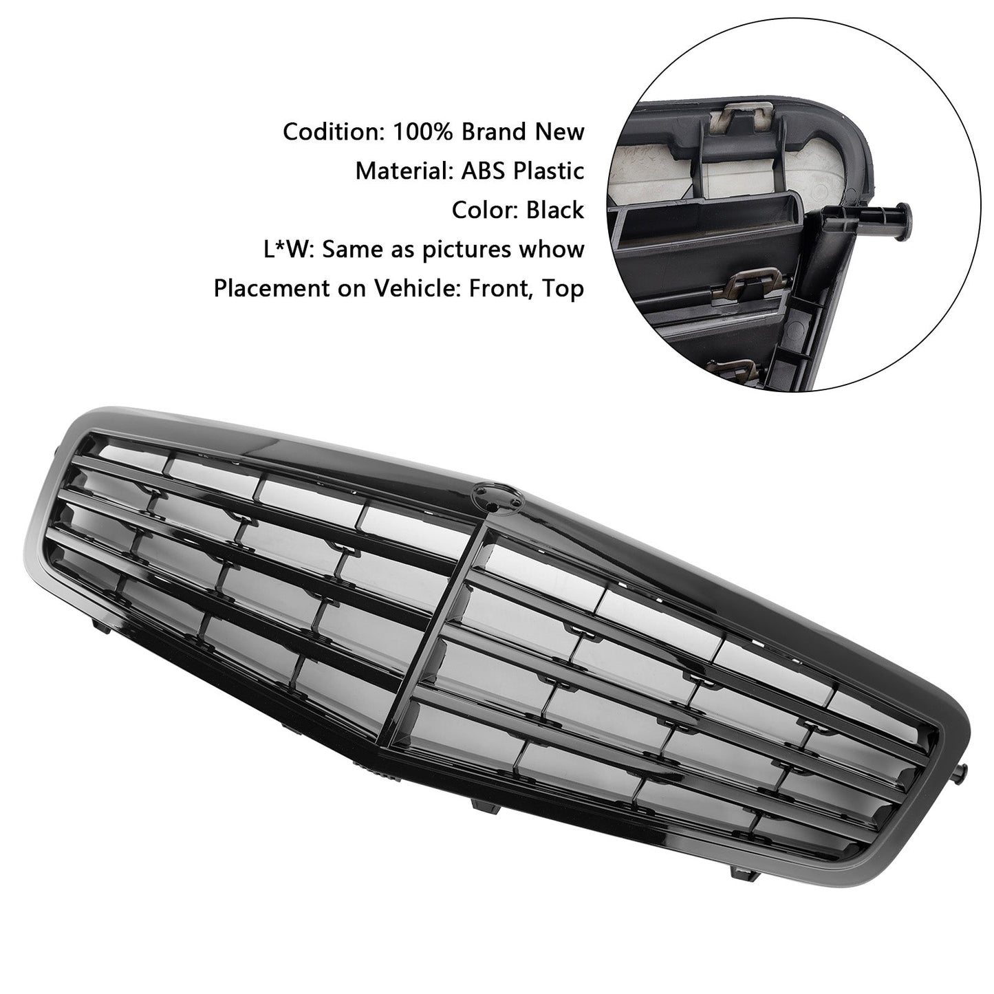 2009-2013 Mercedes Benz E Class W212 E200 E220 E350 E550 Black Grill Front Bumper Replacement Grille