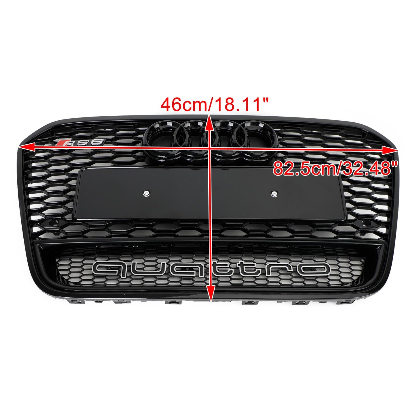2012-2015 Audi A6 / A6 Sline / S6 C7 Front Bumper With Emblem Mesh Black Grill With Quattro Letter RS6 Honeycomb Grille