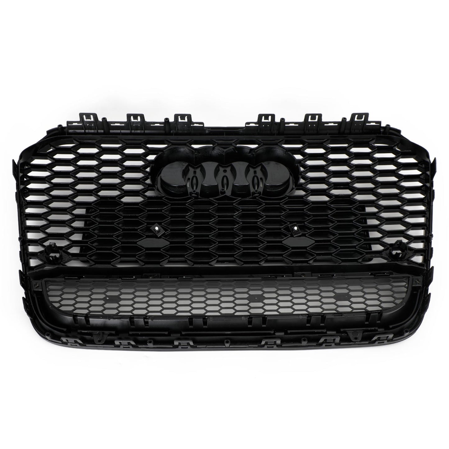 2012-2015 Audi A6 / A6 Sline / S6 C7 RS6 Style Honeycomb Grille Front Bumper Black Grill With Ring Emblem