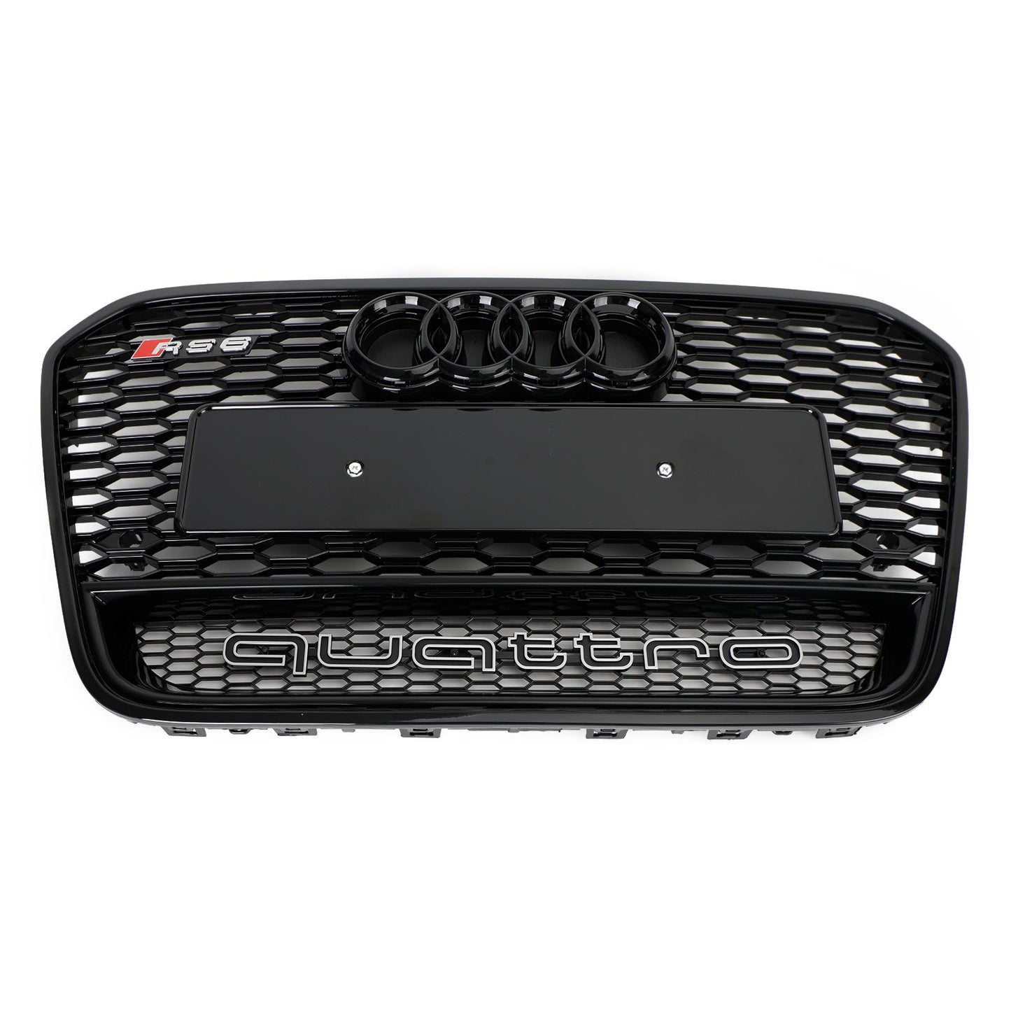 2012-2015 Audi A6 / A6 Sline / S6 C7 Front Bumper With Emblem Mesh Black Grill With Quattro Letter RS6 Honeycomb Grille