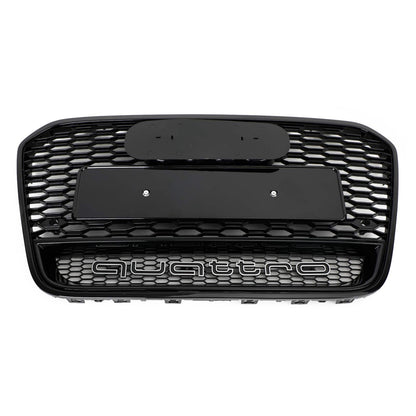 2012-2015 Audi A6 / A6 Sline / S6 C7 Front Bumper With Emblem Mesh Black Grill With Quattro Letter RS6 Honeycomb Grille