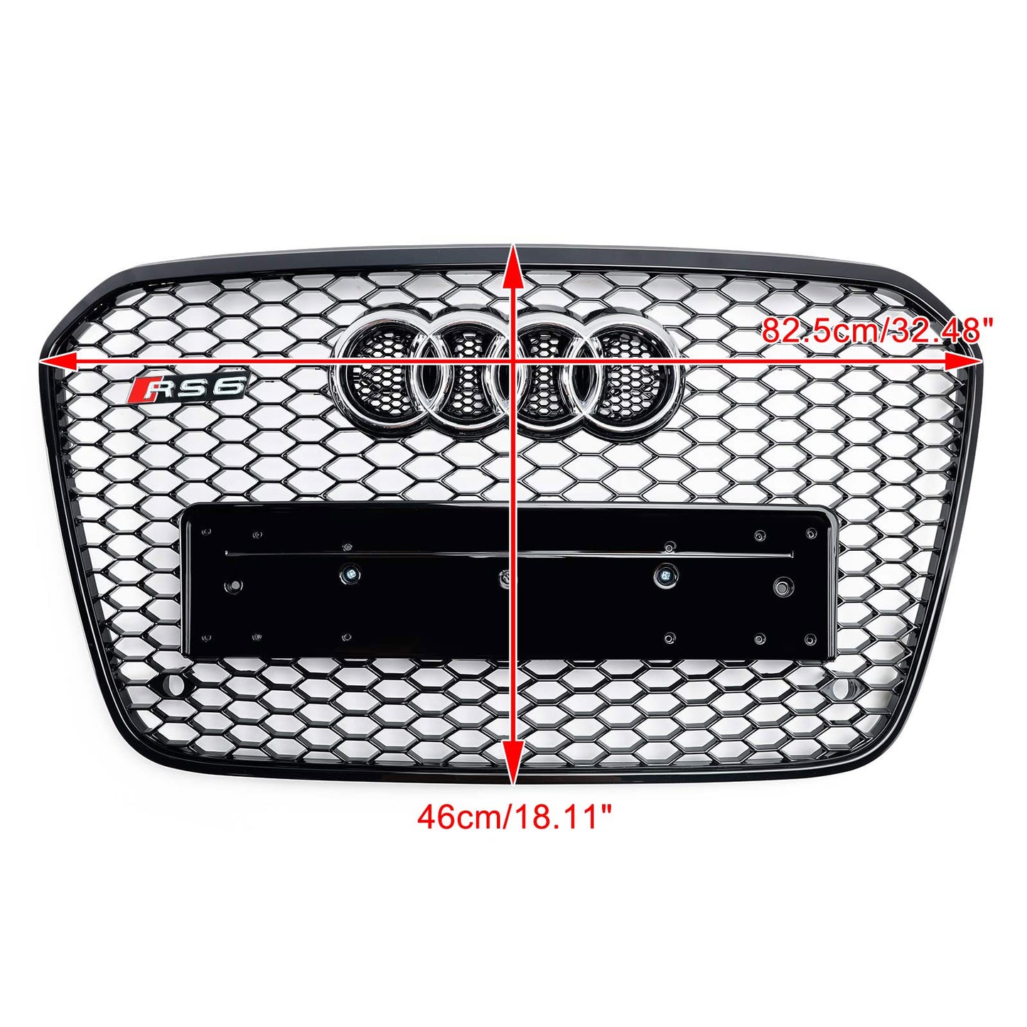 2012-2015 Audi A6 C7 / S6 pre-facelift RS6 Style Honeycomb Front Bumper Grille Blcak Grill