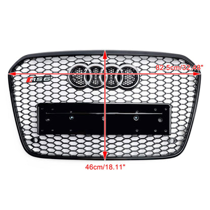 2012-2015 Audi A6 C7 / S6 pre-facelift RS6 Style Honeycomb Front Bumper Grille Blcak Grill
