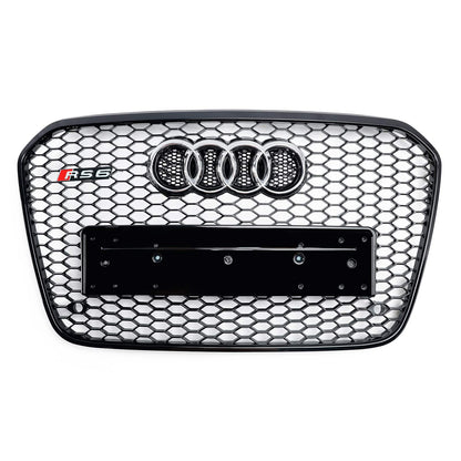 2012-2015 Audi A6 C7 / S6 pre-facelift RS6 Style Honeycomb Front Bumper Grille Blcak Grill