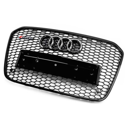 2012-2015 Audi A6 C7 / S6 pre-facelift RS6 Style Honeycomb Front Bumper Grille Blcak Grill