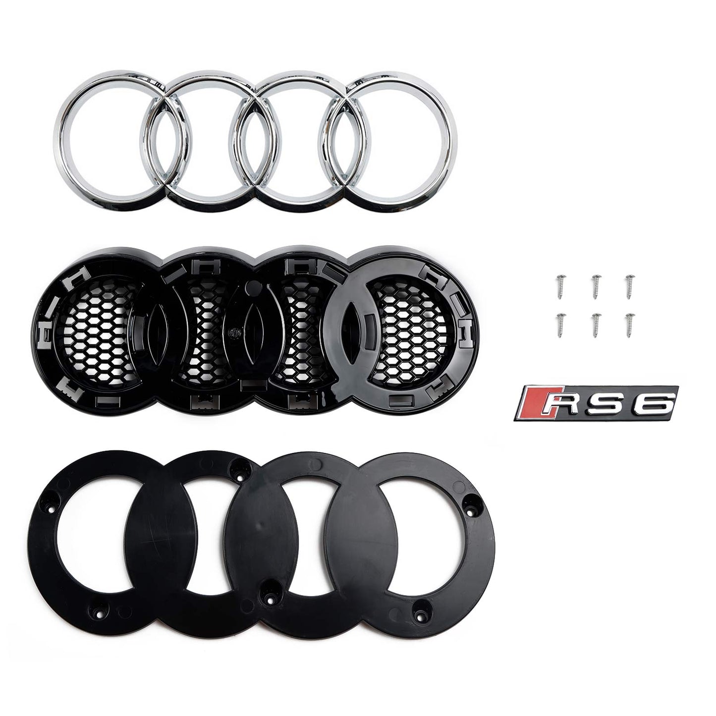 2012-2015 Audi A6 C7 / S6 pre-facelift RS6 Style Honeycomb Front Bumper Grille Blcak Grill