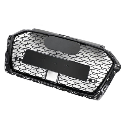 2017-2019 Audi A3 /A3 Sile /S3 Front Bumper Replacement Black Grill W/ Ring Emblem & ACC Hole RS3 Style Honeycomb Grille