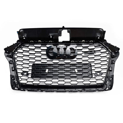 2017-2019 Audi A3 S3 Honeycomb Mesh Front Bumper Grille Replacement Black Grill