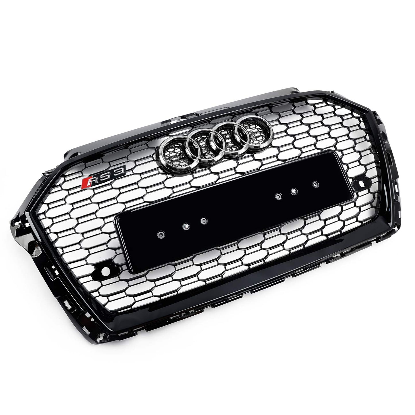 2017-2019 Audi A3 S3 Honeycomb Mesh Front Bumper Grille Replacement Black Grill