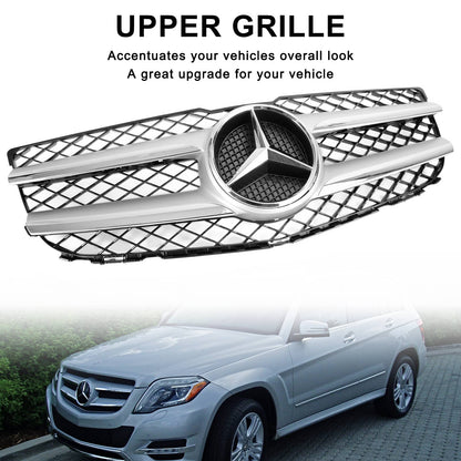 2013 2014 2015 Mercedes-Benz GLK-Class X204 Front Grille Air Intake Radiator Bumper Chrome Silver Grill With Star Emblem