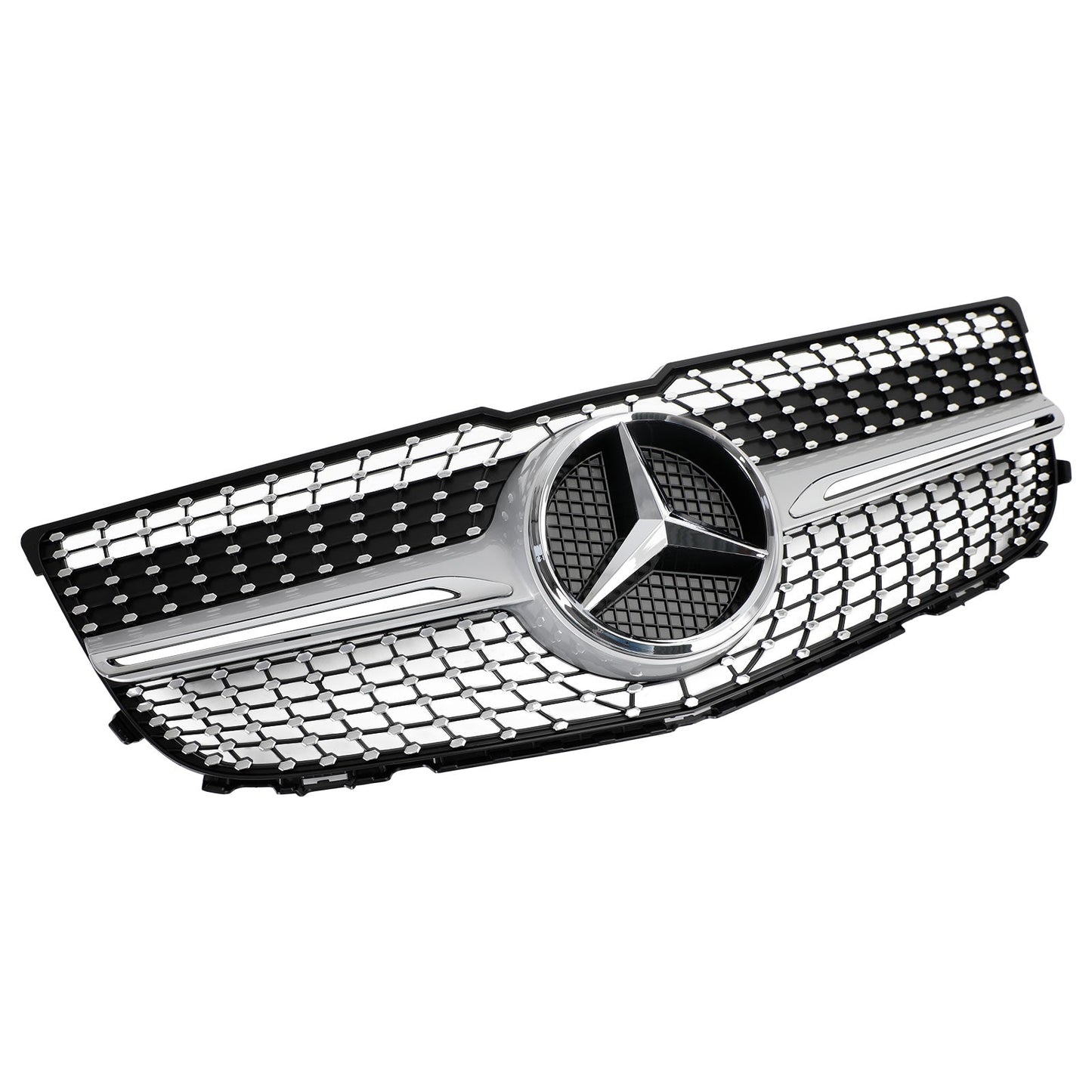 2013 2014 2015 Mercedes-Benz GLK-Class X204 Front Grille Air Intake Radiator Bumper Chrome Silver Grill With Star Emblem