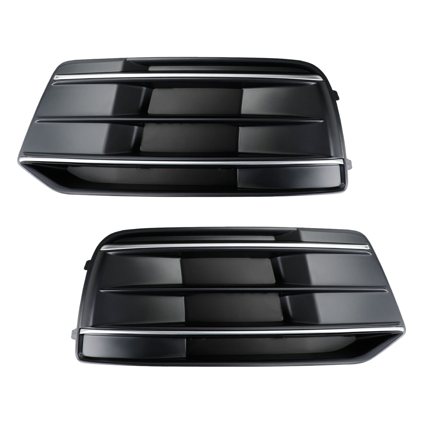 2018-2022 Audi Q5 Standard Version 2PCS Black/Chrome Front Bumper Cover Grille Bezel Insert Generic