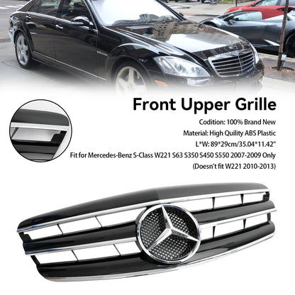 2007-2009 Mercedes Benz S-Class W221 S350 S450 S550 S63 Grill Replacement Black Grille