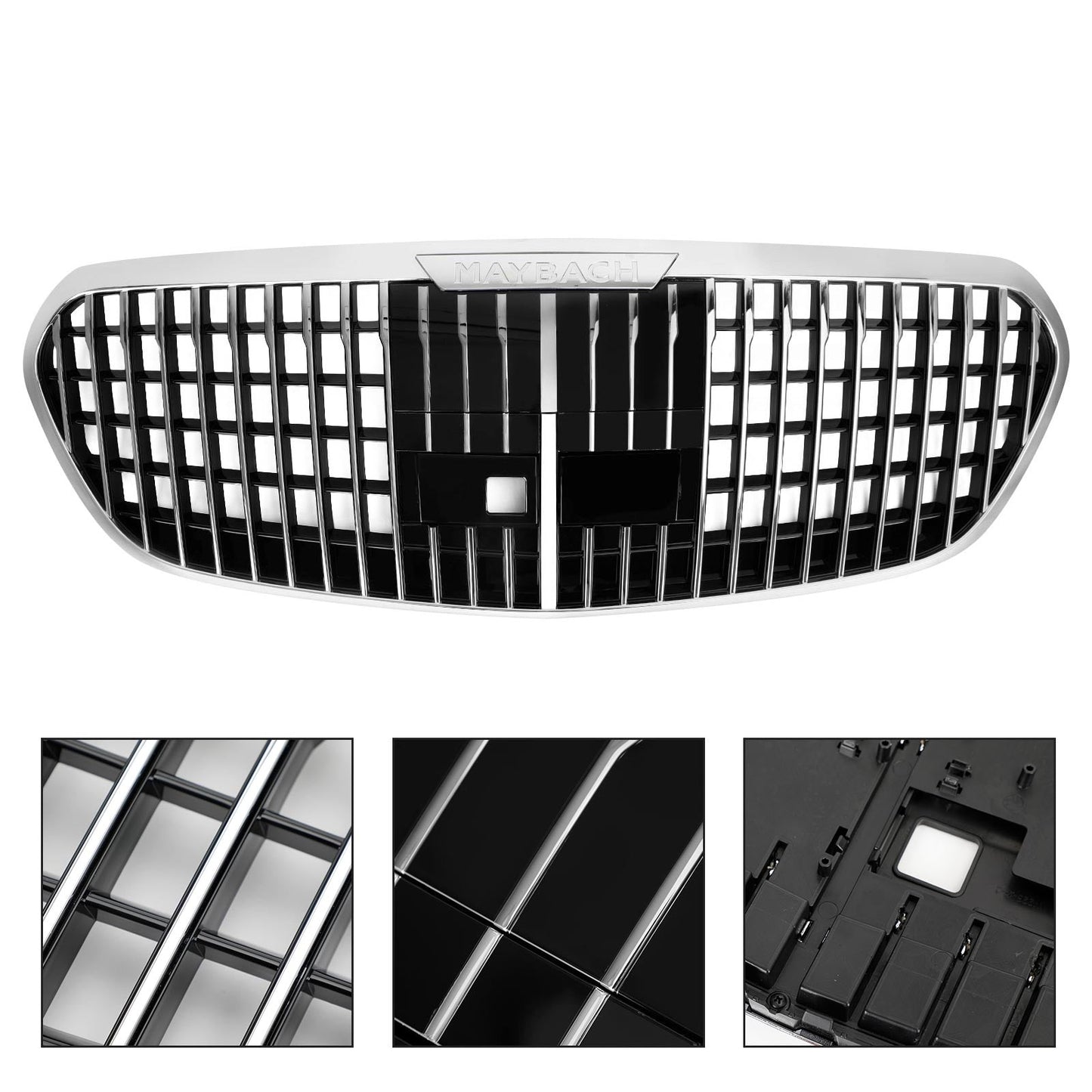 2021-2023 Mercedes Benz S Class W223 S450 S500 S580 Front Grill Maybach Style Chrome Black Replacement Grill