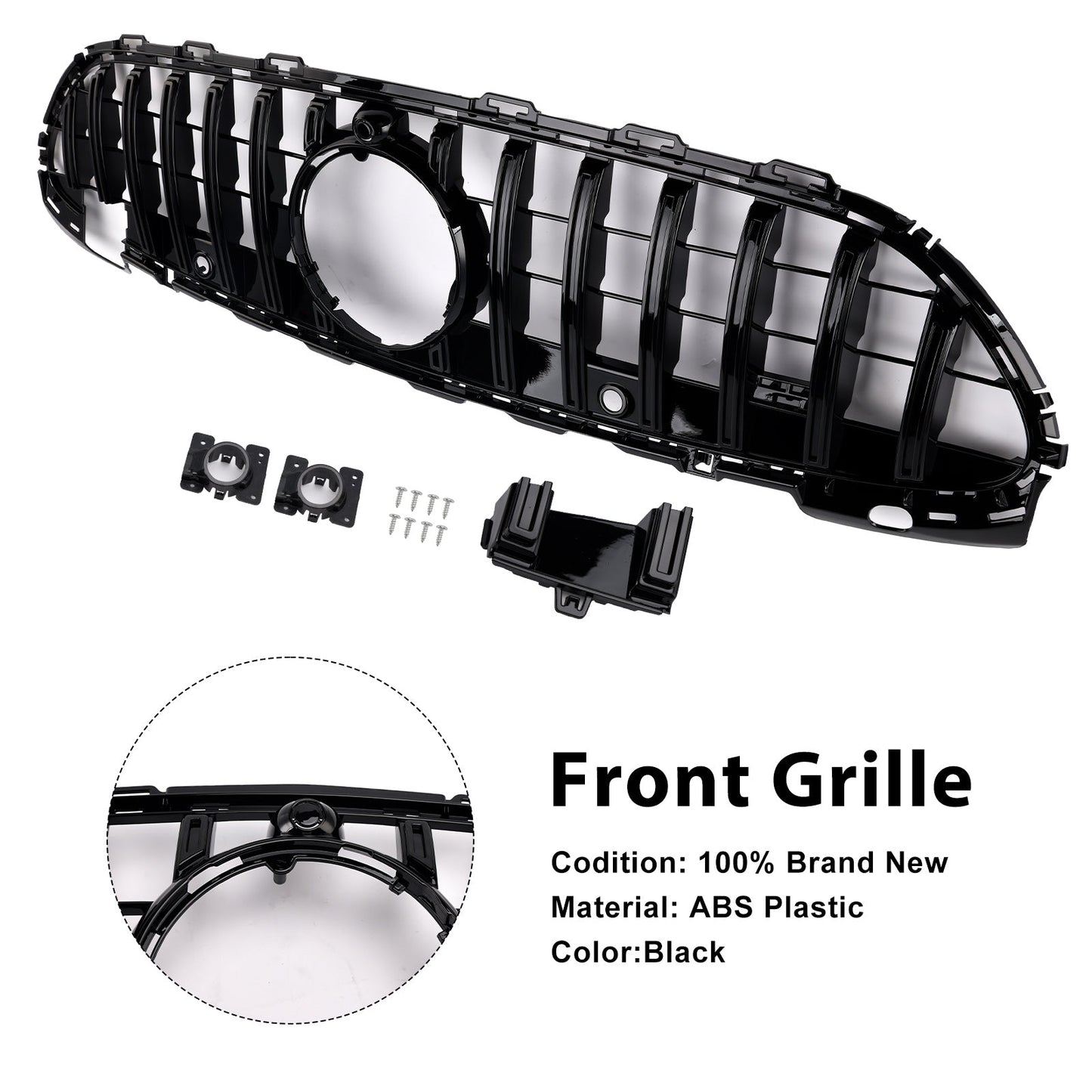 2022-2023 Mercedes Benz C-class W206 S206 GTR Style Grill Front Bumper Glossy Black Replacement Grille