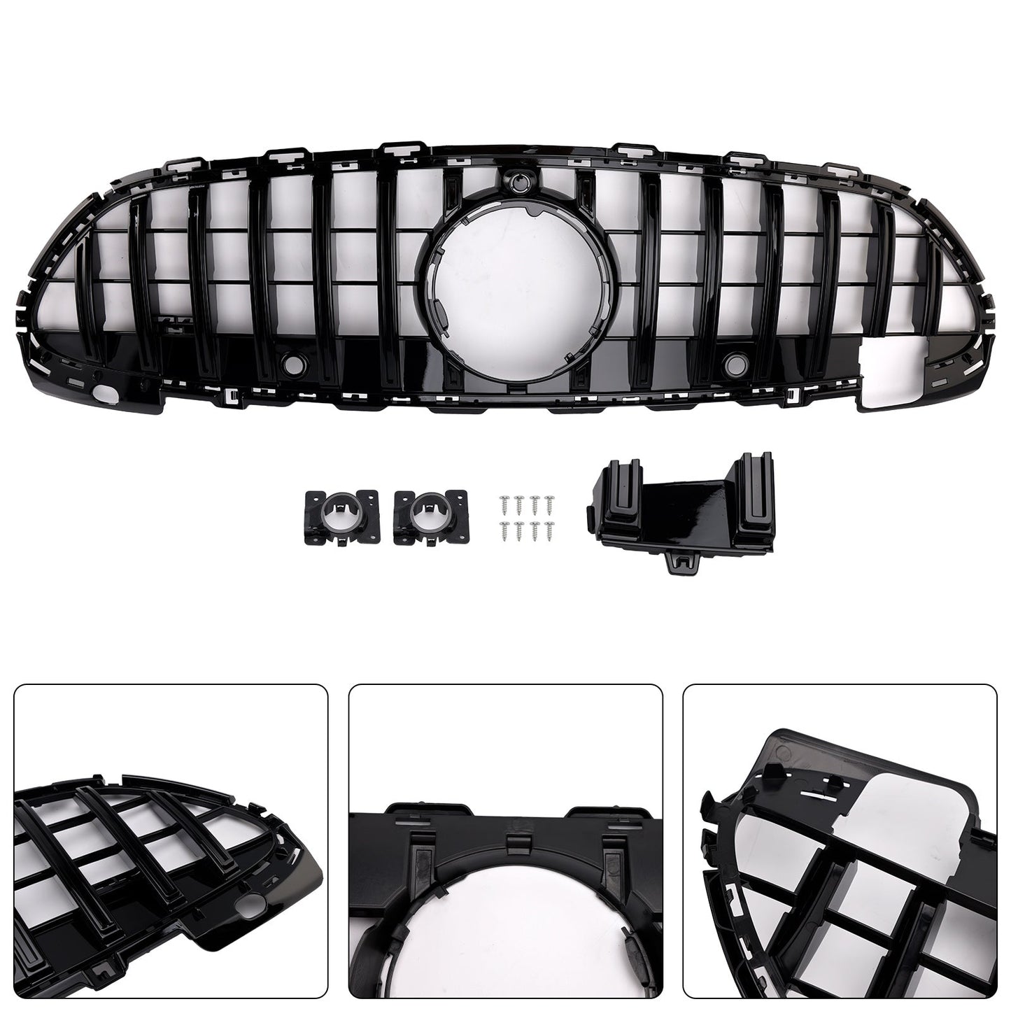 2022-2023 Mercedes Benz C-class W206 S206 GTR Style Grill Front Bumper Glossy Black Replacement Grille