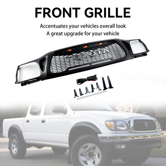 Toyota Tacoma | 2001-2004 | Matte Black | Honeycomb Style | LED Light | Front Bumper Grille
