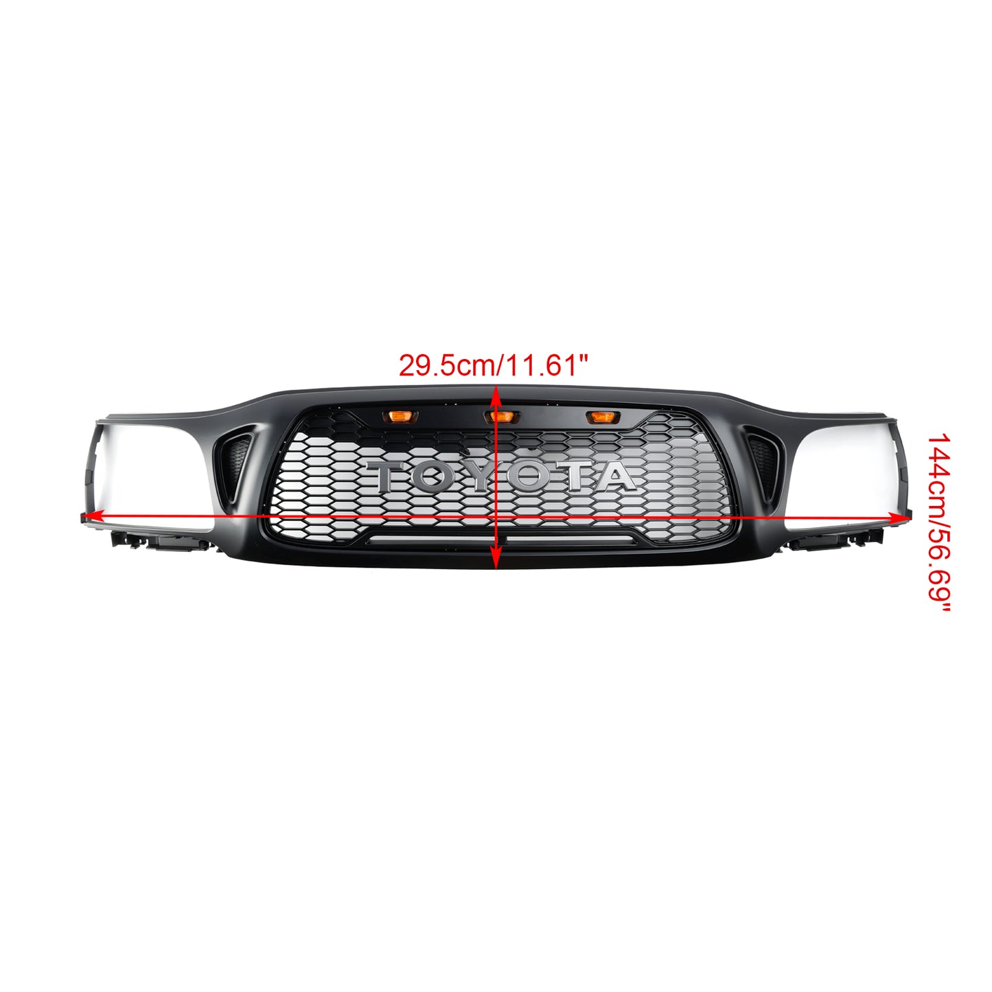 Toyota Tacoma | 2001-2004 | Matte Black | Honeycomb Style | LED Light | Front Bumper Grille