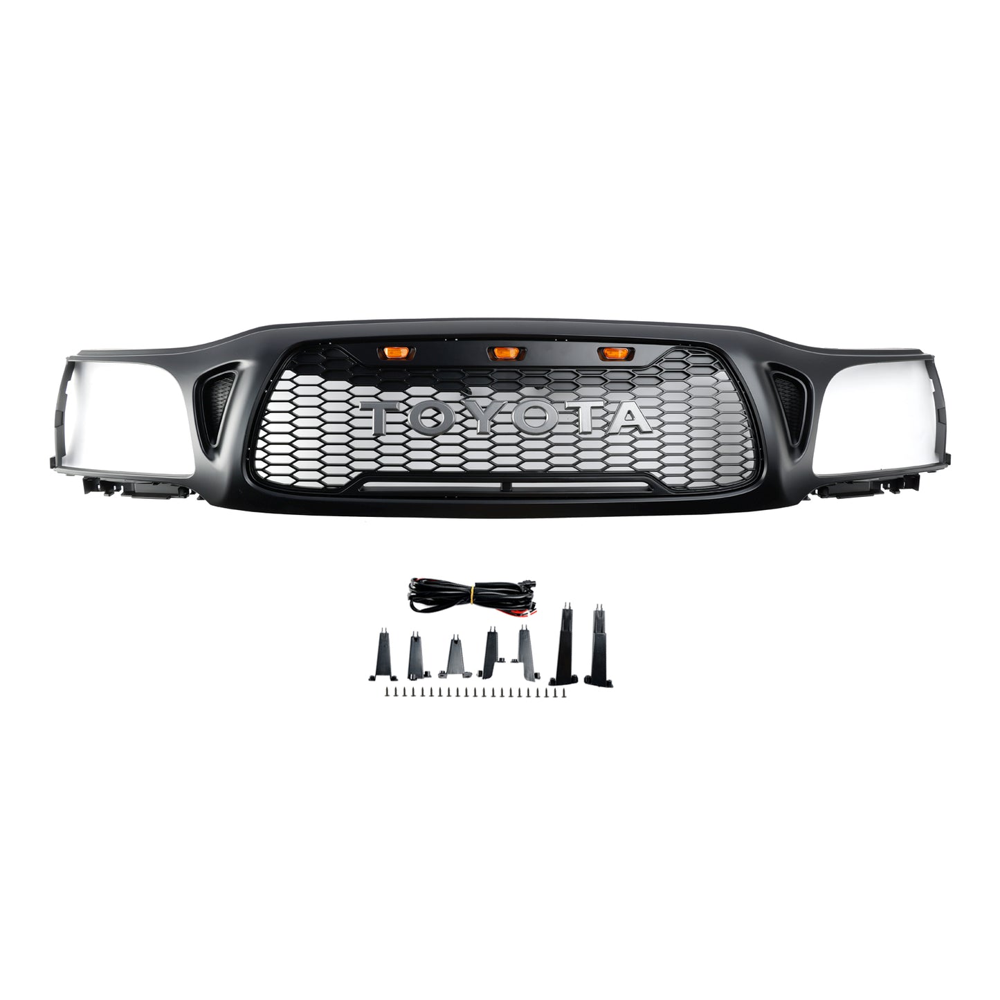 Toyota Tacoma | 2001-2004 | Matte Black | Honeycomb Style | LED Light | Front Bumper Grille