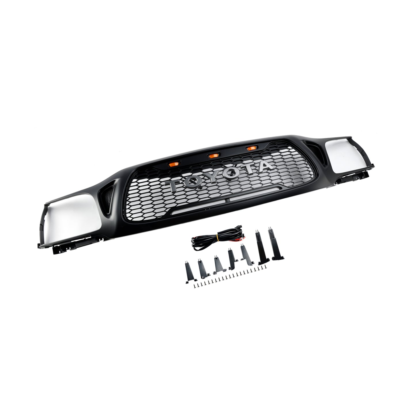 Toyota Tacoma | 2001-2004 | Matte Black | Honeycomb Style | LED Light | Front Bumper Grille