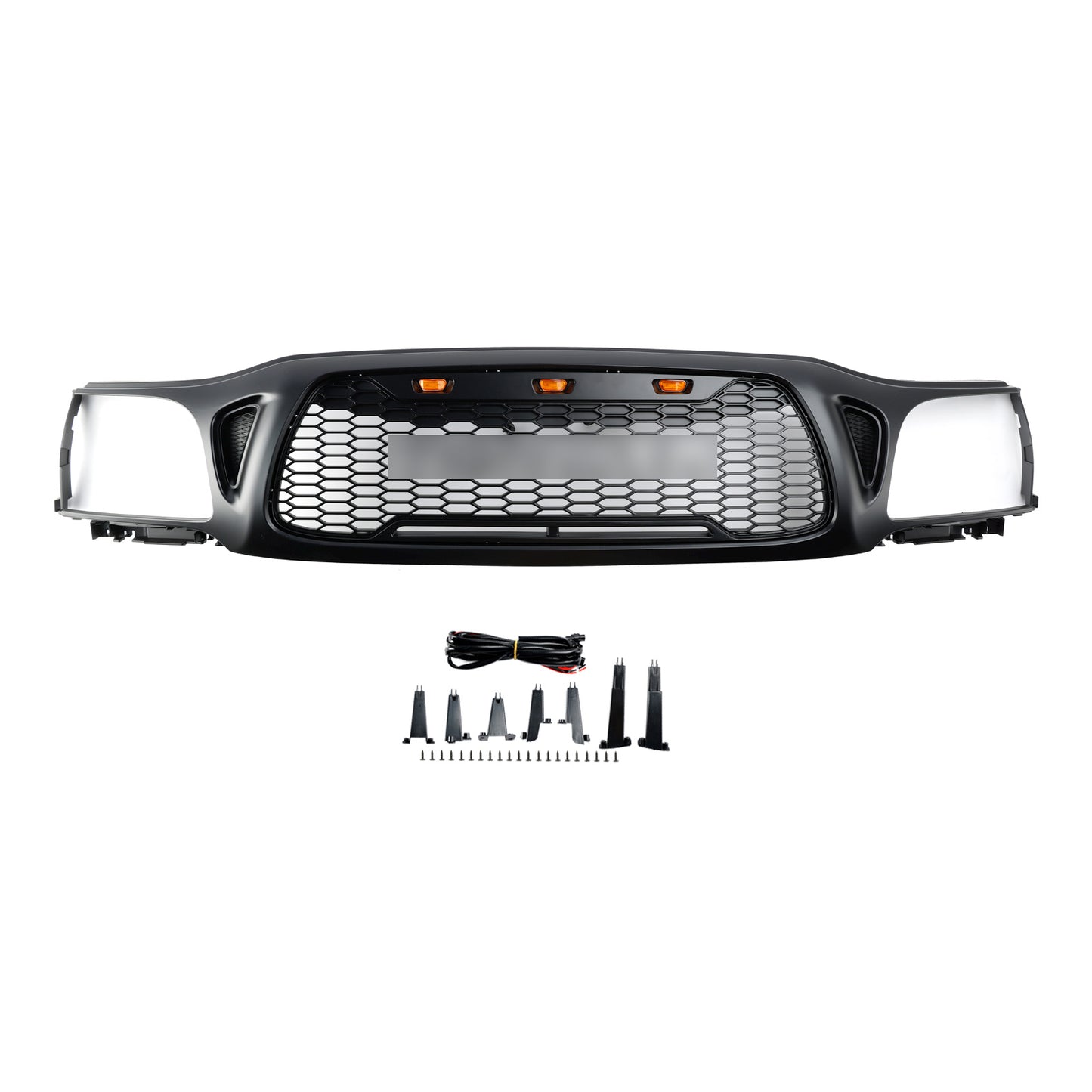 Toyota Tacoma | 2001-2004 | Matte Black | Honeycomb Style | LED Light | Front Bumper Grille