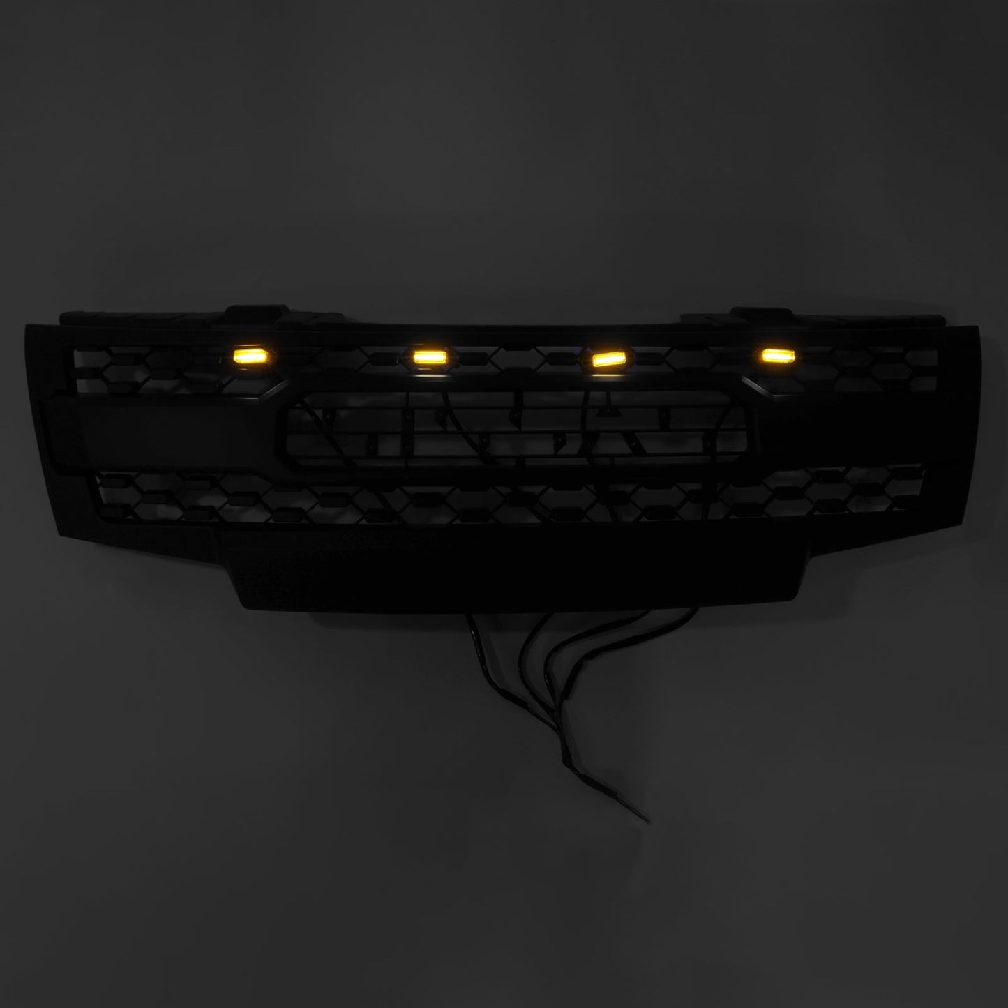 Nissan Frontier 2009-2016 Front Grille Honeycomb Replacement Upper Bumper Black Grille With LED Light