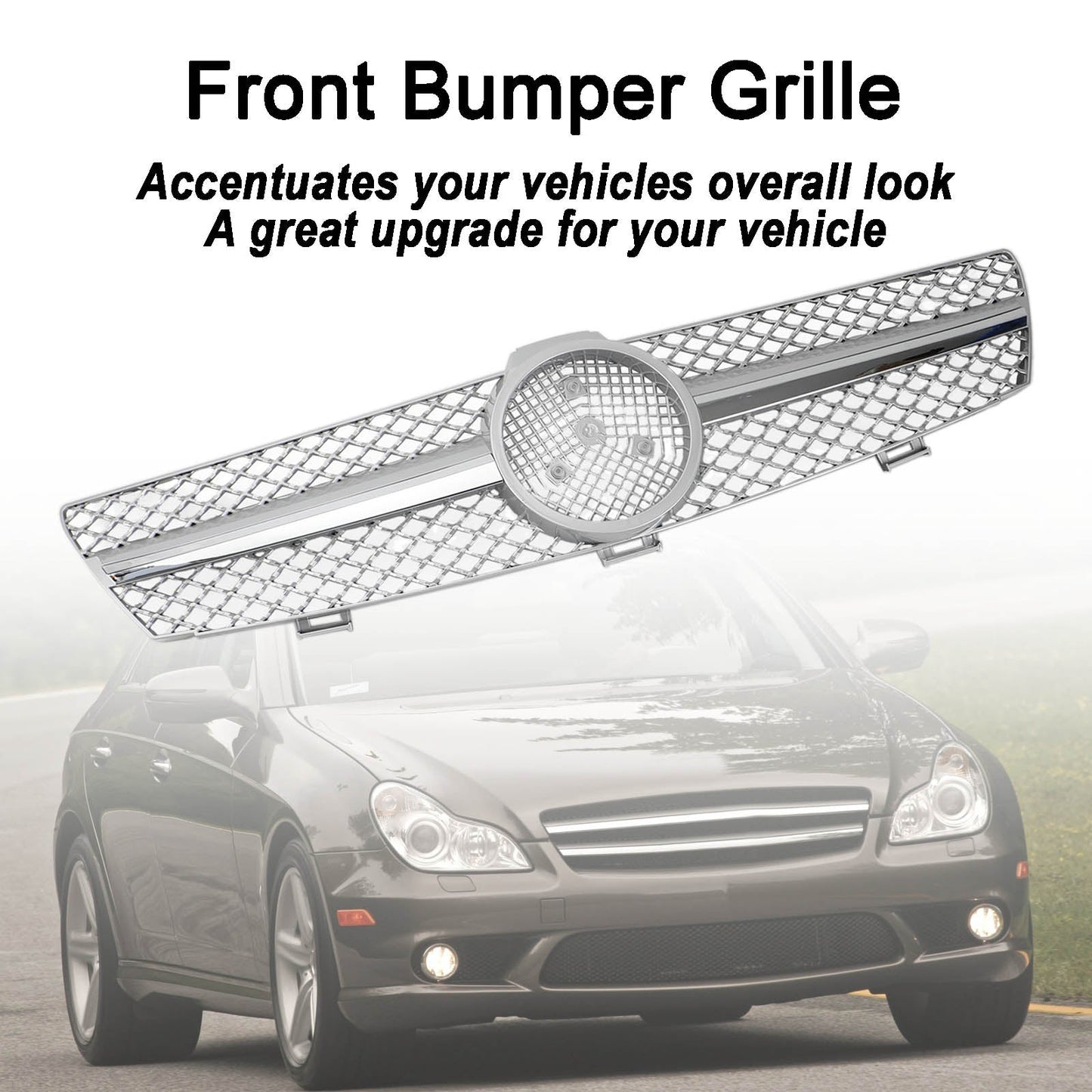 2004 2005 2006 2007 2008 Mercedes Benz CLS-Class W219 Front Grill Chrome / Black Replacement Grille With Star Emblem