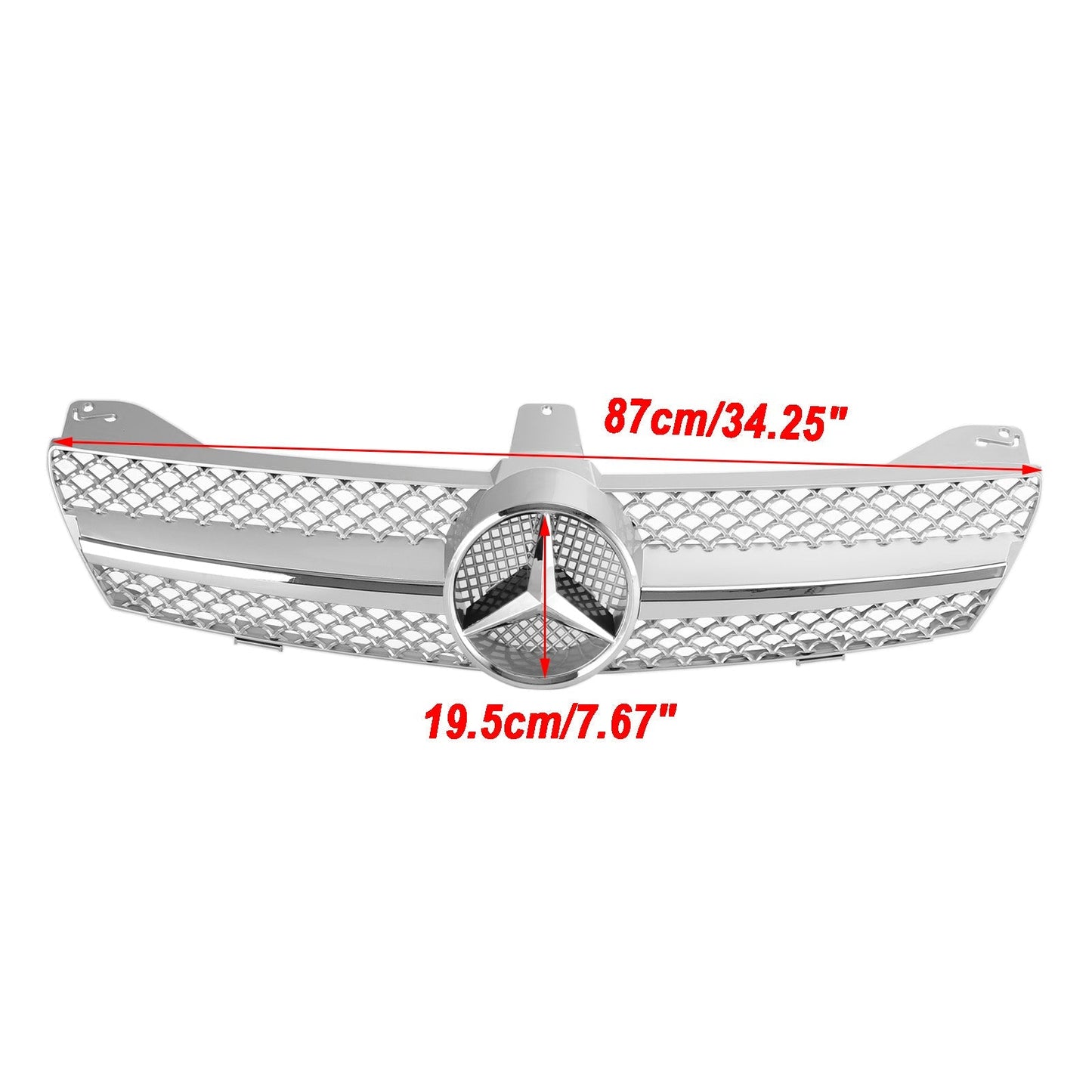 2004 2005 2006 2007 2008 Mercedes Benz CLS-Class W219 Front Grill Chrome / Black Replacement Grille With Star Emblem