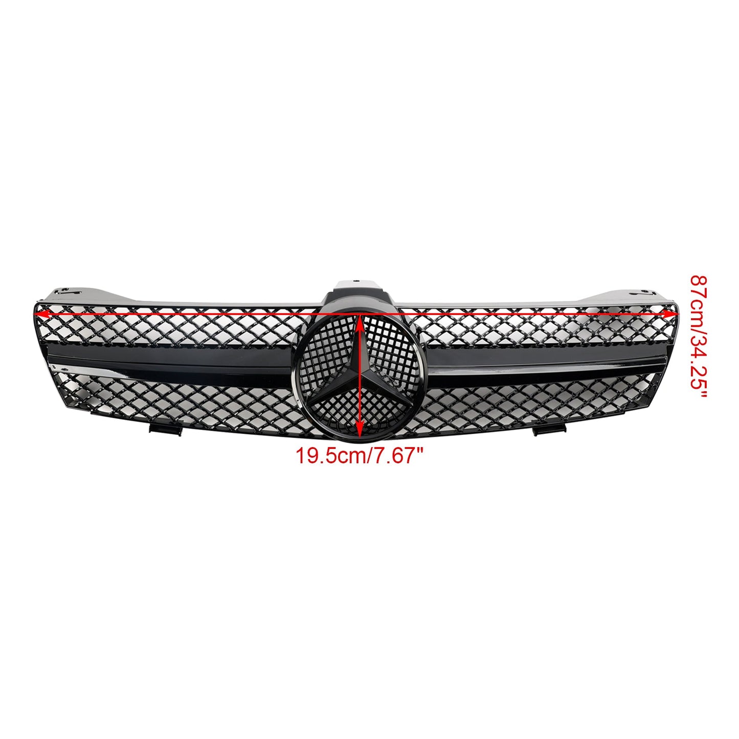 2004 2005 2006 2007 2008 Mercedes Benz CLS-Class W219 Front Grill Chrome / Black Replacement Grille With Star Emblem