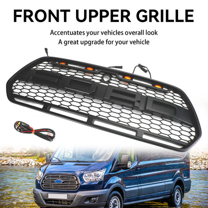 2015-2019 Ford Transit Mk8 Front Bumper Grille Raptor Style Black Grill w/LED